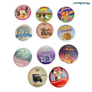 3” Disney Pin Buttons Lot Of 11